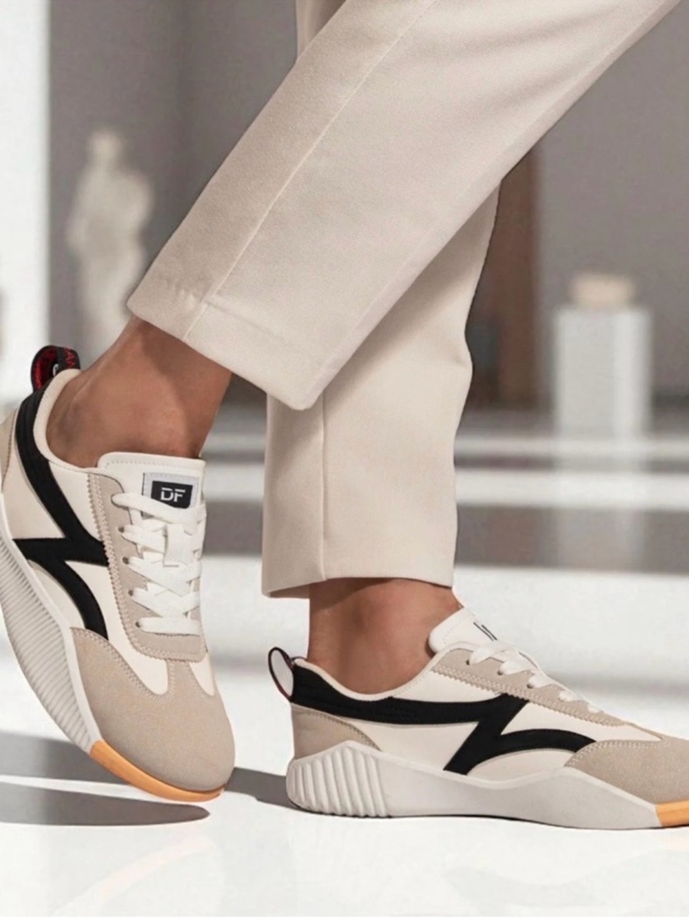 De Florance Cloudea Vintage Sneakers Black white Beige 6.5